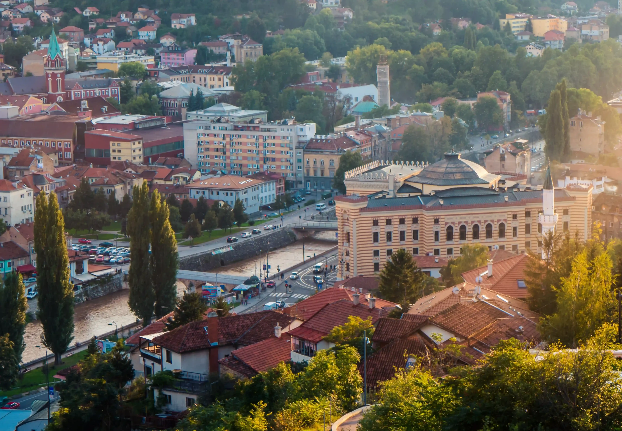 Sarajevo city scene representing its recognition as a leading destination
